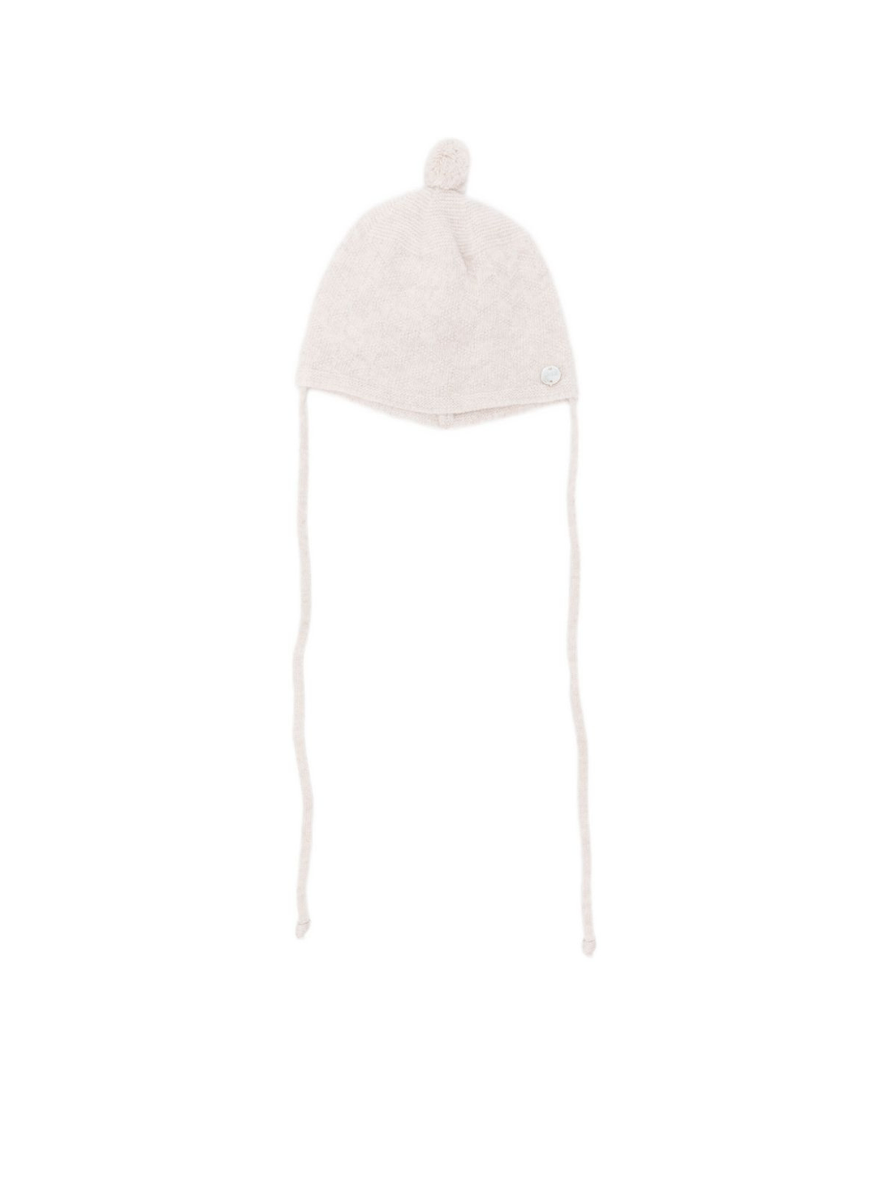 Cappello per neonata Paz Rodríguez beige con dettaglio pompom - Rubino Kids