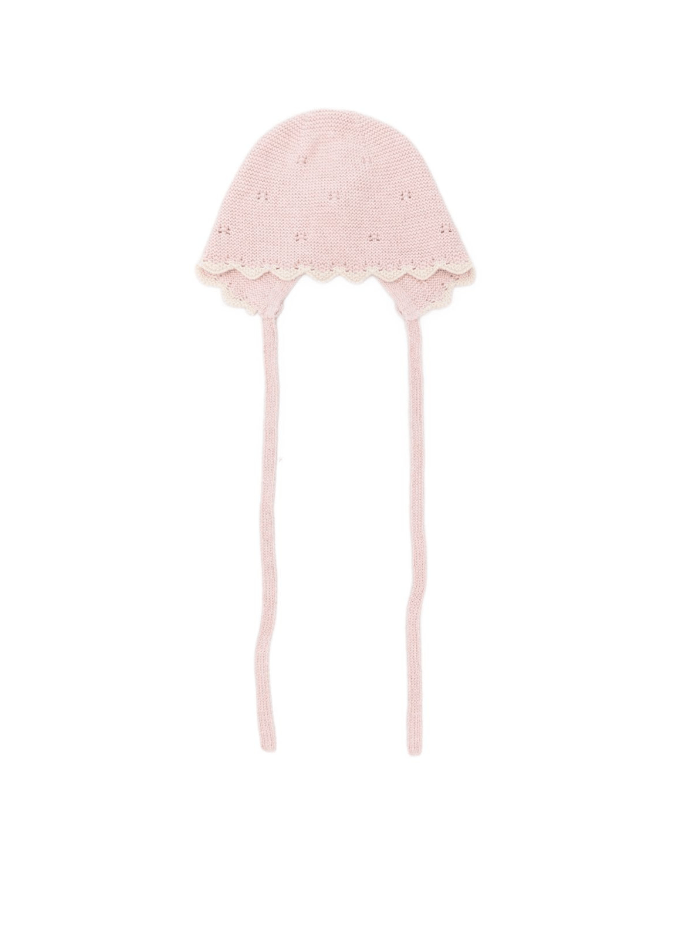 Cappello per neonata Paz Rodríguez rosa con bordo smerlato - Rubino Kids