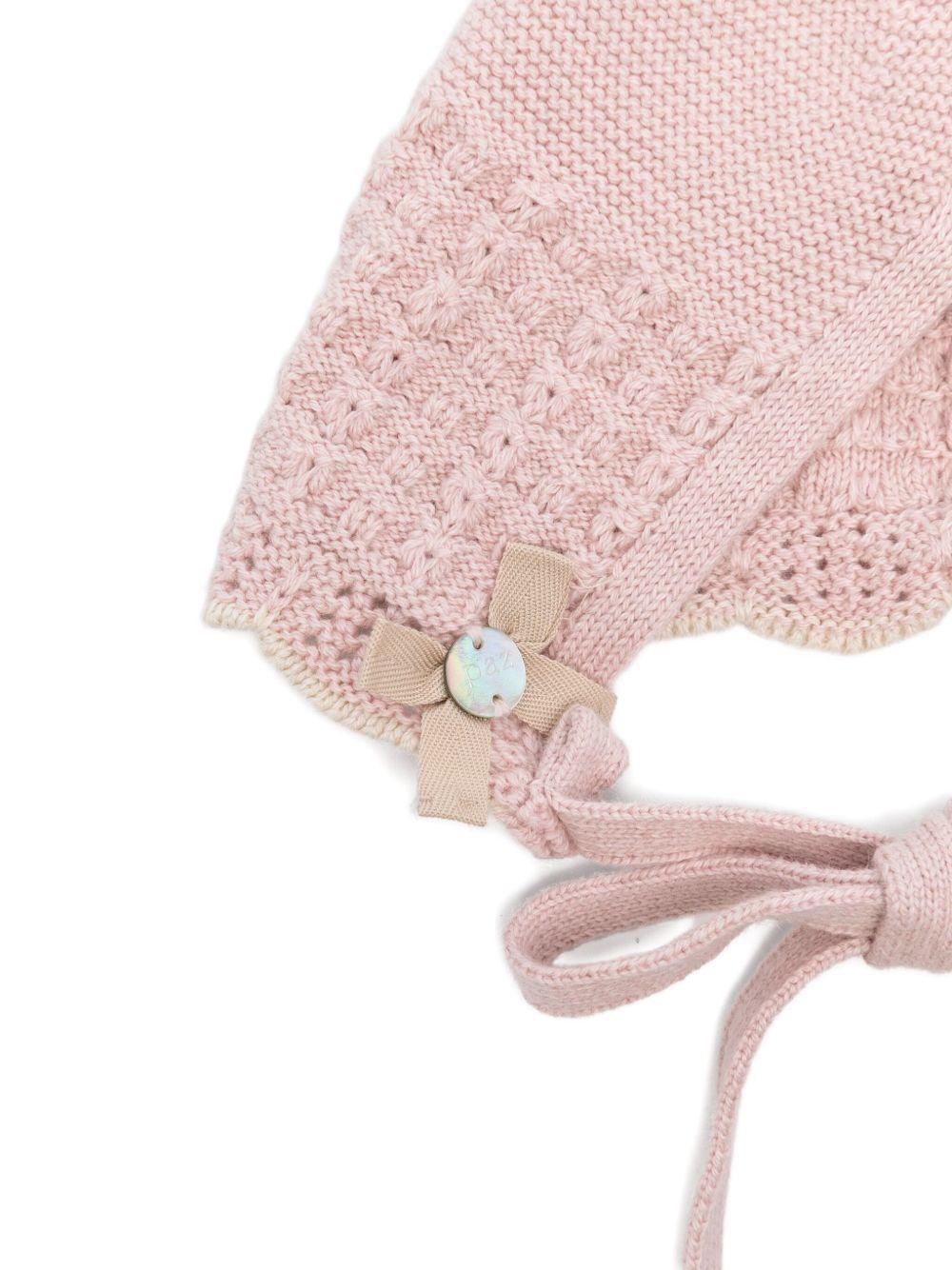 Cappello per neonata Paz Rodrìguez rosa con fiocco - Rubino Kids