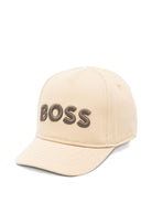 Cappello per neonato Boss Kids beige con logo sul davanti - Rubino Kids