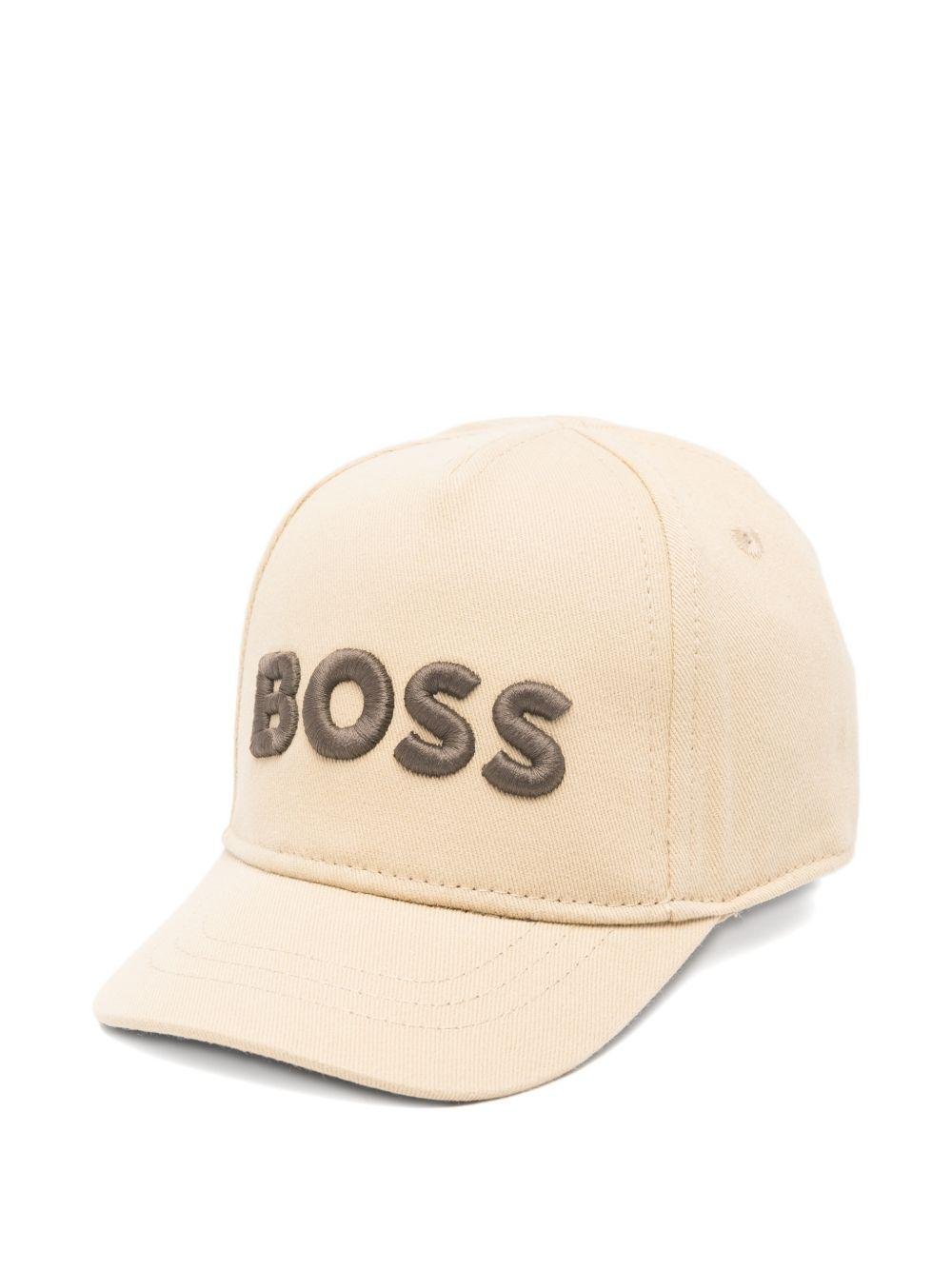 Cappello per neonato Boss Kids beige con logo sul davanti - Rubino Kids