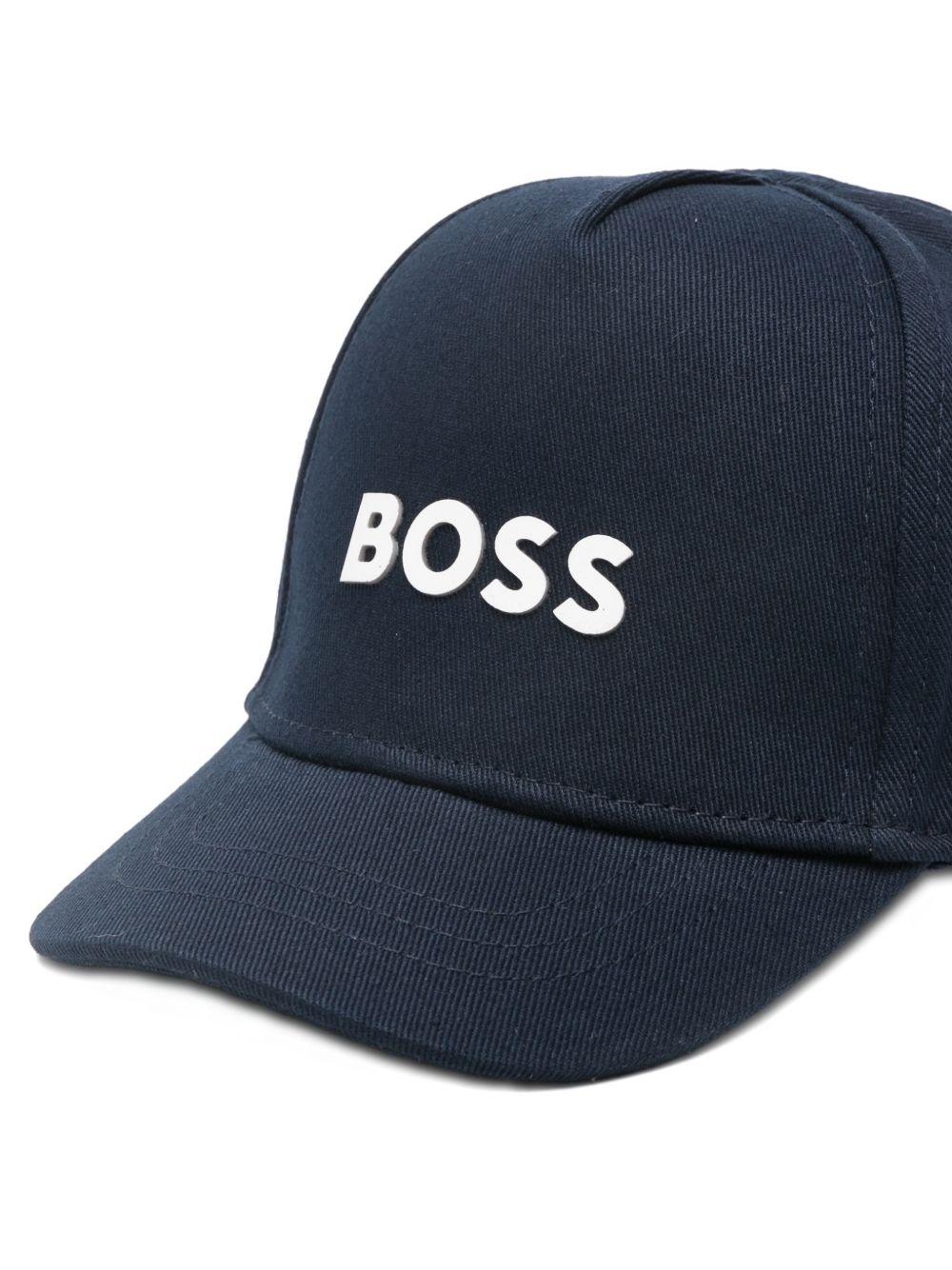 Cappello per neonato Boss Kids blu con logo sul davanti - Rubino Kids