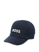 Cappello per neonato Boss Kids blu con logo sul davanti - Rubino Kids