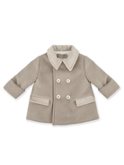 Cappotto a doppiopetto per neonata La Stupenderia beige con colletto classico - Rubino Kids