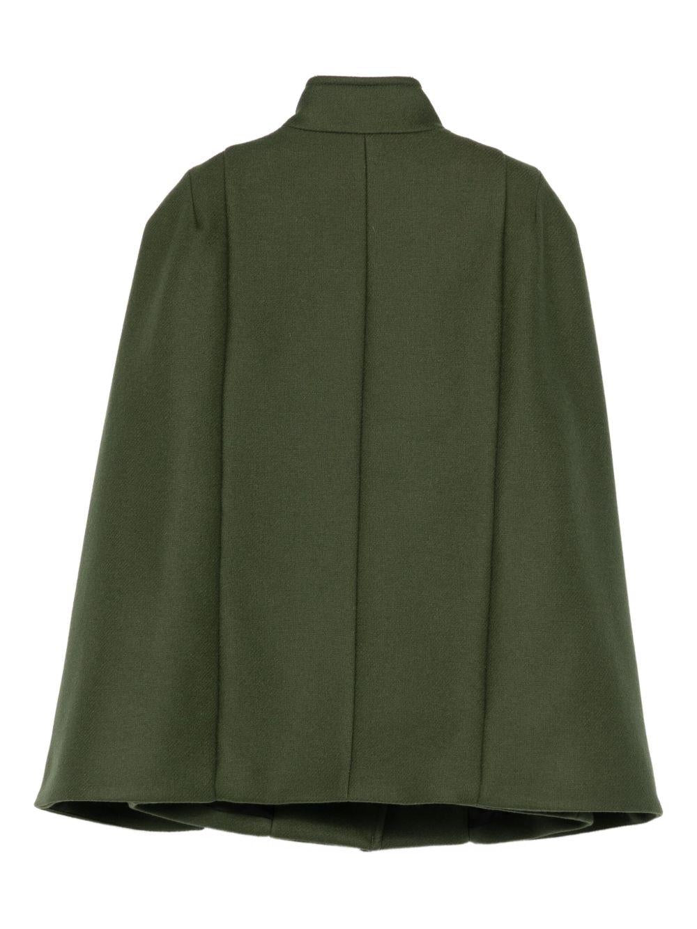 Cappotto a mantella per bambina Balmain Kids verde con collo alto - Rubino Kids