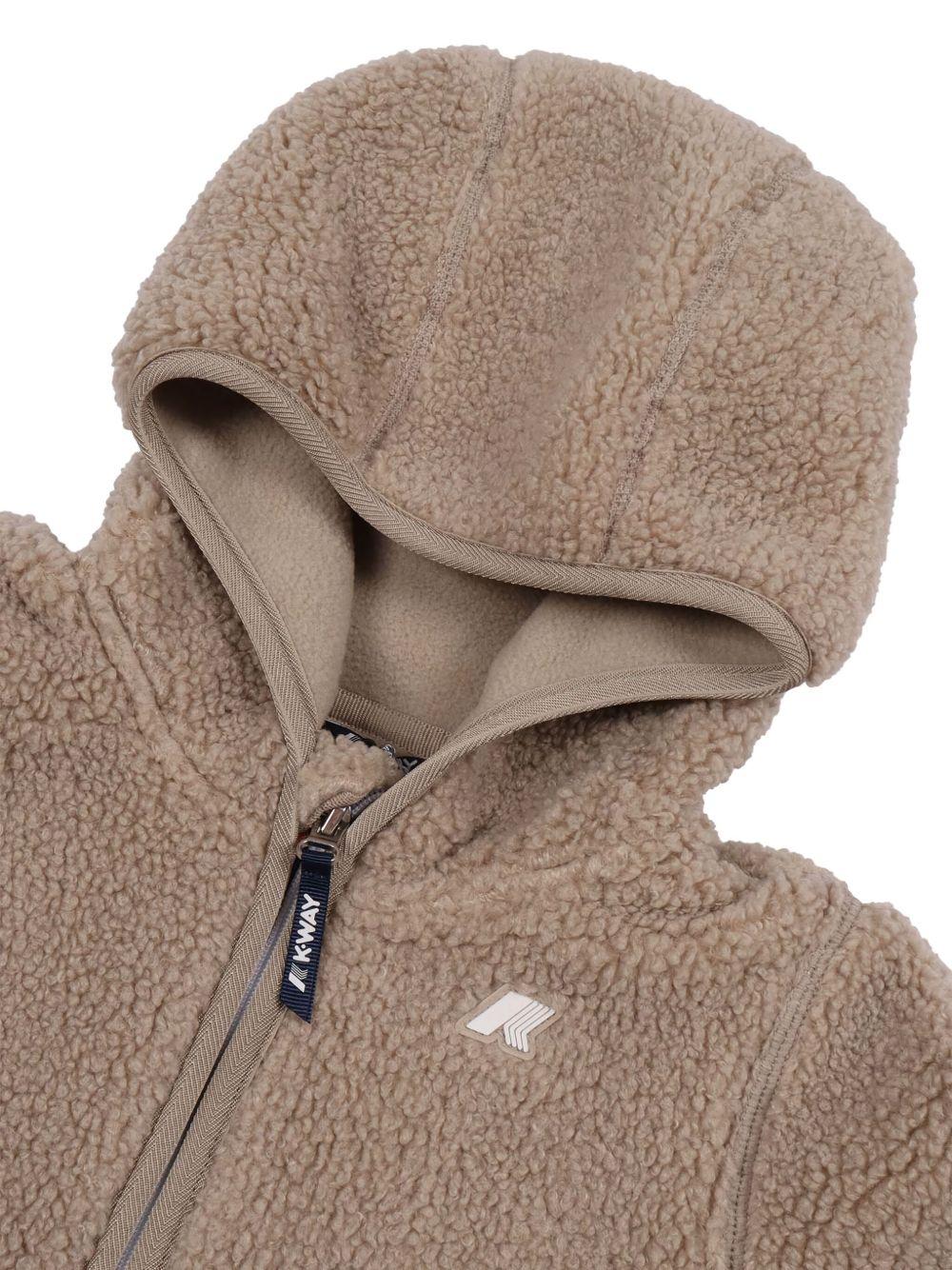 Cappotto in pelliccia sintetica per neonati K Way Kids beige con cappuccio effetto teddy - Rubino Kids