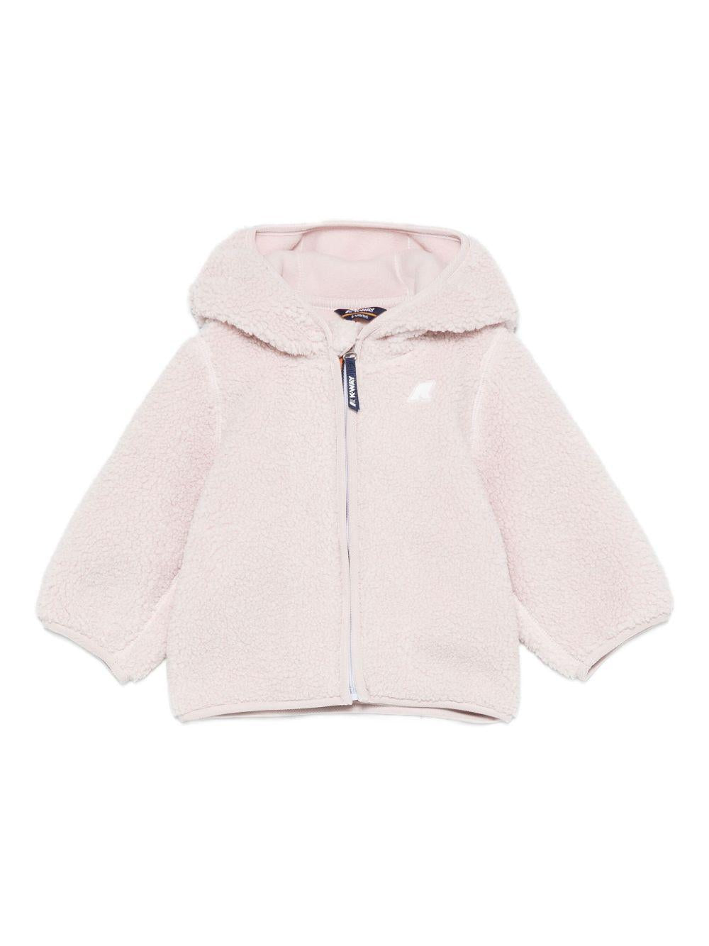 Cappotto in pelliccia sintetica per neonati K Way Kids rosa con cappuccio effetto teddy - Rubino Kids