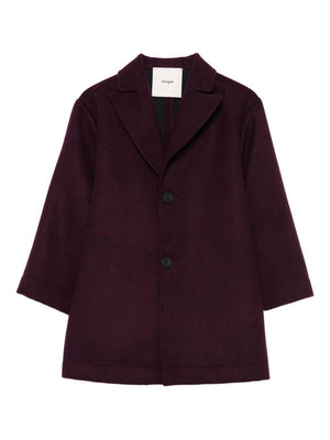 Cappotto monopetto per bambina MSGM Kids rosso con revers a lancia