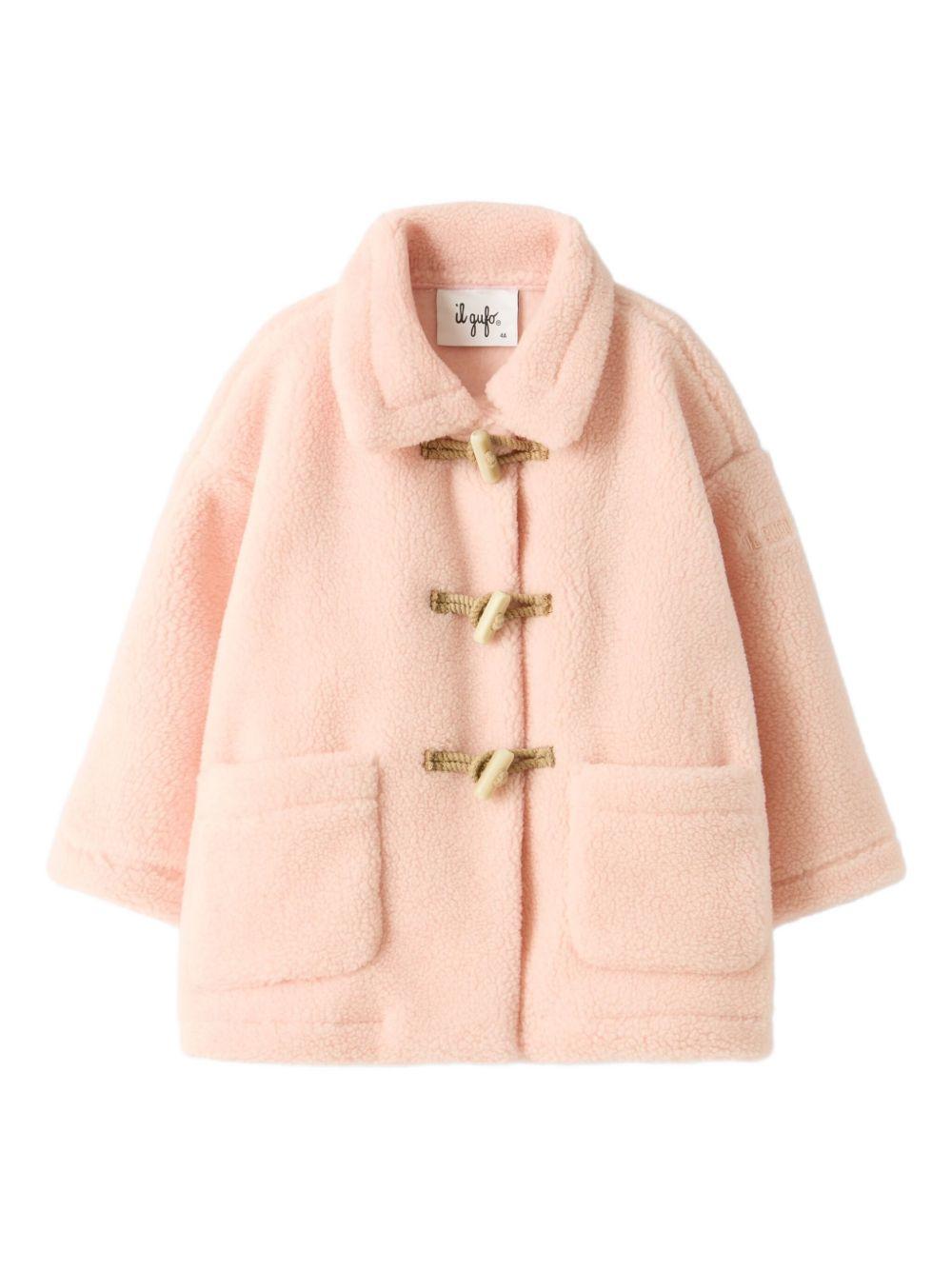 Cappotto Montgomery per bambina Il Gufo rosa in pile - Rubino Kids
