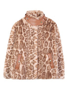 Cappotto per bambina Chloé Kids animalier con chiusura frontale nascosta - Rubino Kids
