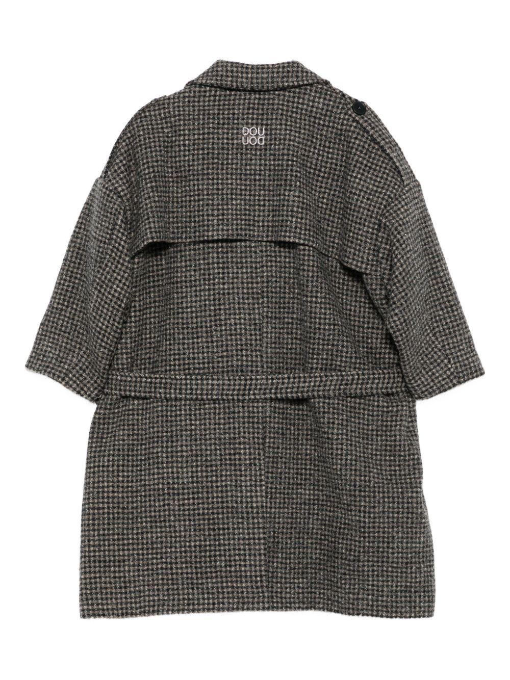 Cappotto per bambina Douuod Kids marrone con motivo a quadri - Rubino Kids