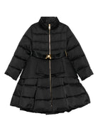 Cappotto per bambina Elisabetta Franchi La Mia Bambina nera con dettaglio volant - Rubino Kids