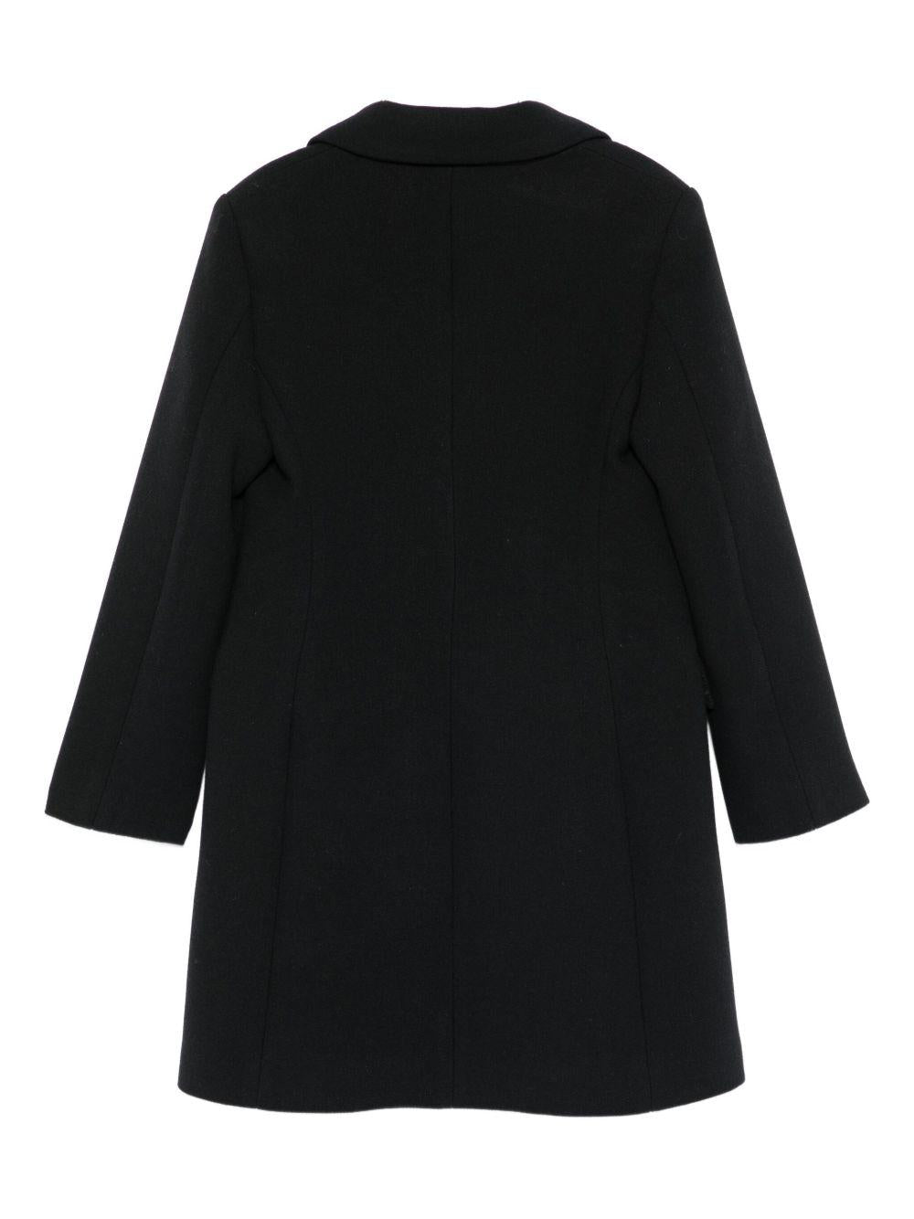 Cappotto per bambina Elisabetta Franchi La Mia Bambina nera con ricamo logo - Rubino Kids