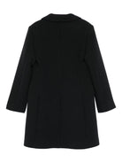 Cappotto per bambina Elisabetta Franchi La Mia Bambina nera con ricamo logo - Rubino Kids