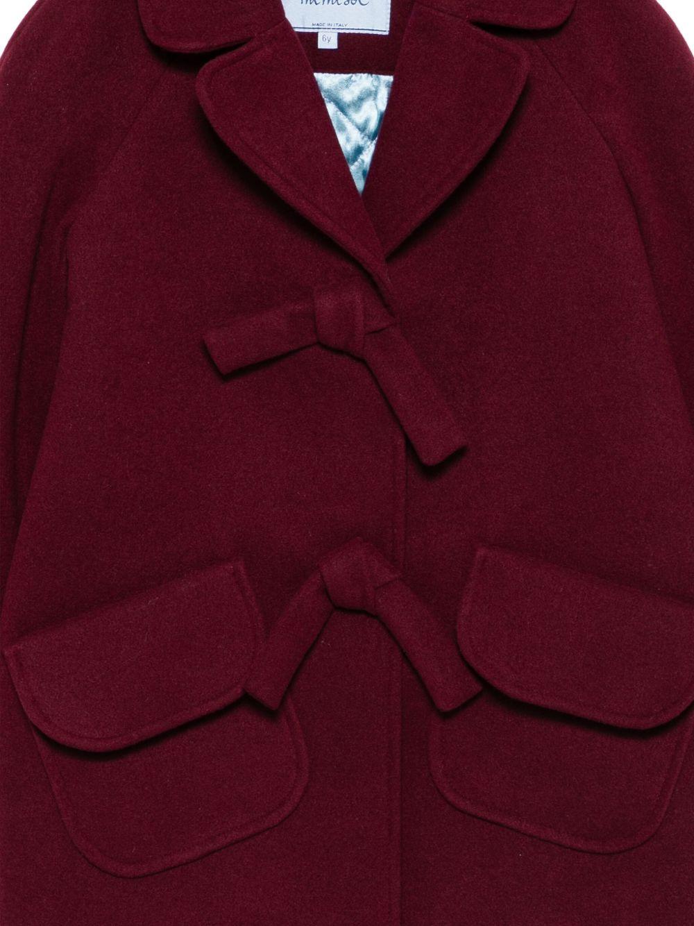 Cappotto per bambina Mi Mi Sol rosso con dettagli fiocchi - Rubino Kids