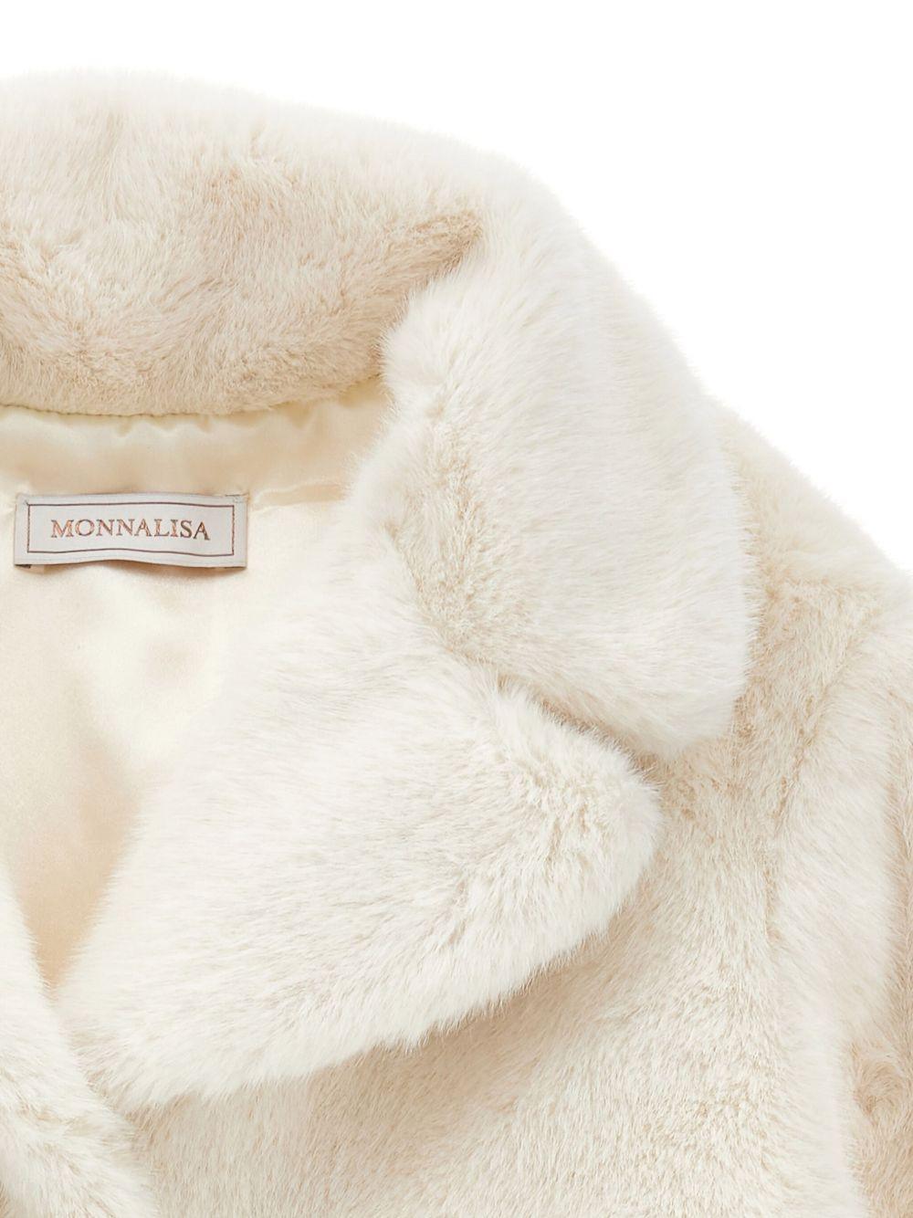 Cappotto per bambina Monnalisa bianco con tasche - Rubino Kids