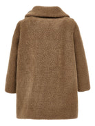 Cappotto per bambina Monnalisa marrone con dettaglio rosa - Rubino Kids