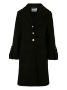 Cappotto per bambina MSGM Kids nero con polsini svasati - Rubino Kids