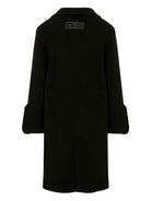 Cappotto per bambina MSGM Kids nero con polsini svasati - Rubino Kids
