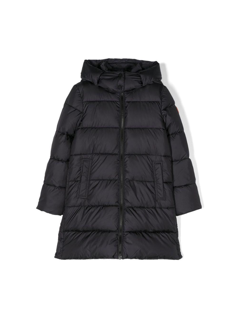 Cappotto per bambina Save The Duck Kids Tiri nero con effetto opaco - Rubino Kids