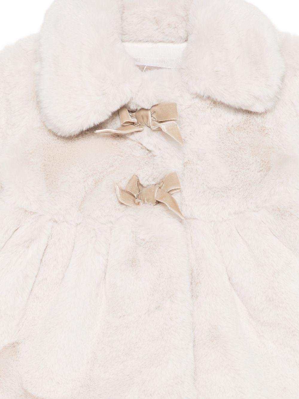 Cappotto per neonata La Stupenderia beige con colletto alla Peter Pan - Rubino Kids