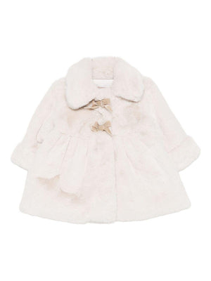 Cappotto per neonata La Stupenderia beige con colletto alla Peter Pan