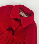 Cappotto per neonata La Stupenderia rosso con colletto alla Peter Pan - Rubino Kids