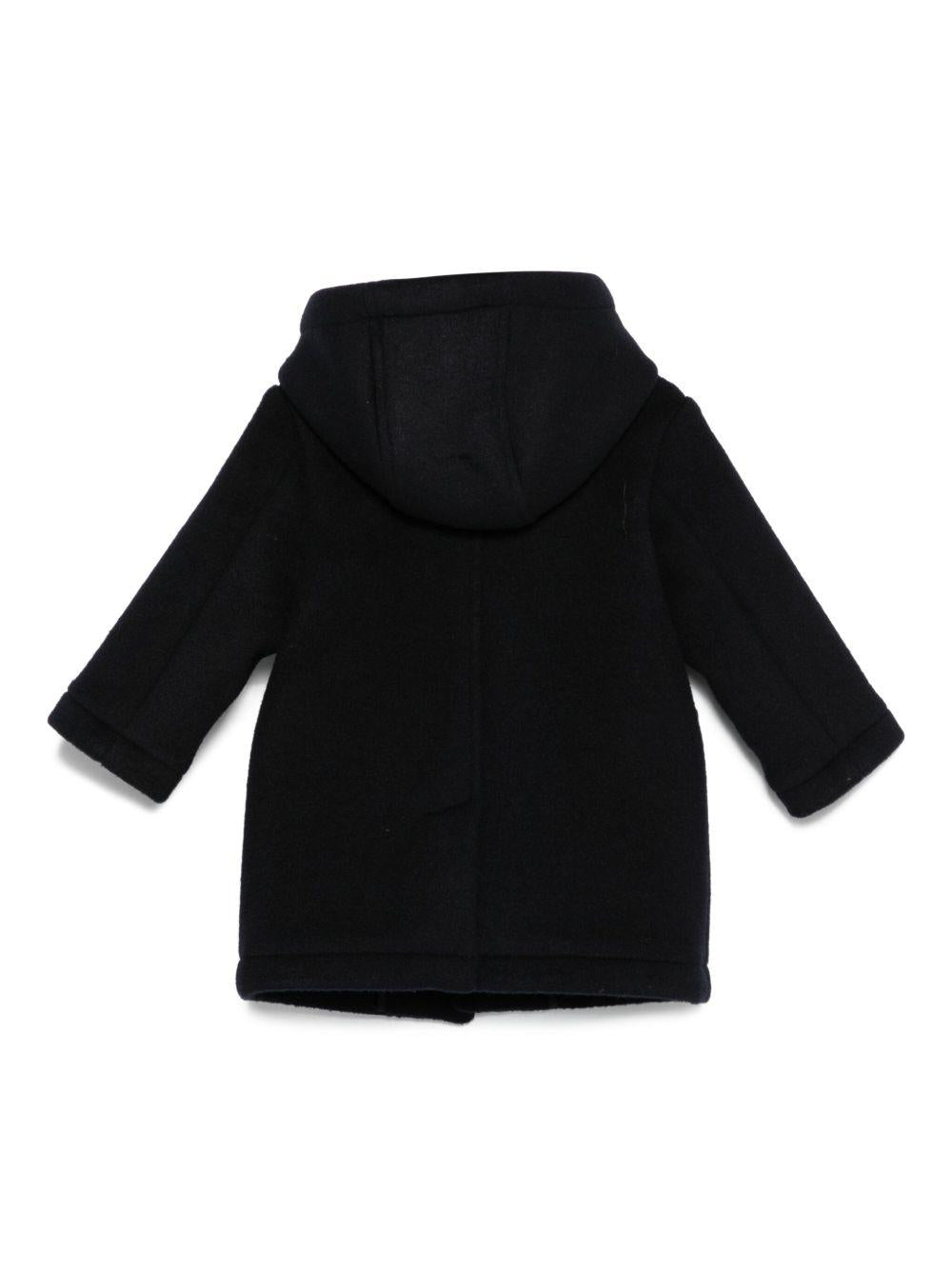 Cappotto per neonato Emporio Armani Kids blu navy con cappuccio - Rubino Kids