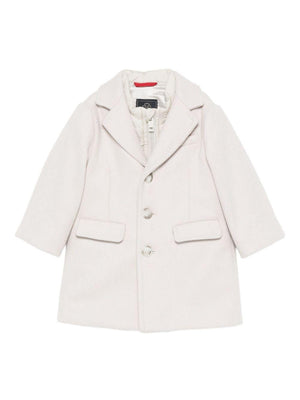 Fay Kids beige baby coat with peak lapels