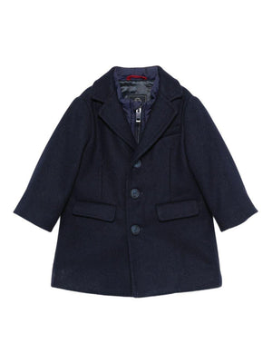 Fay Kids blue baby coat with peak lapels