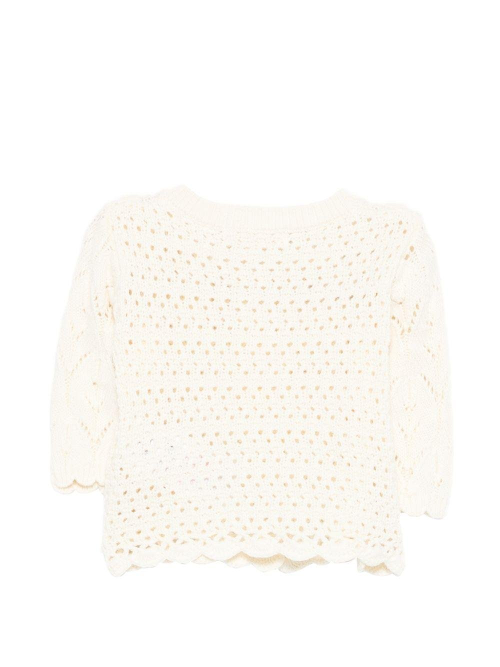 Cardigan Chai per neonata Louise Misha bianco con trama ricamata - Rubino Kids