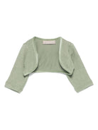 Cardigan con bordo in velluto per neonato La Stupenderia verde con design crop - Rubino Kids