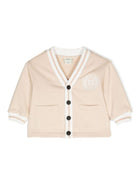 Cardigan con ricamo logo per neonata Fendi Kids beige con chiusura con bottoni - Rubino Kids