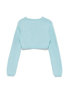 Cardigan crop per bambina Colorichiari azzurro con design lavorato a maglia - Rubino Kids