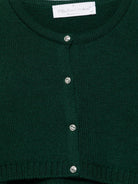 Cardigan crop per bambina Colorichiari verde con design lavorato a maglia - Rubino Kids