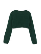 Cardigan crop per bambina Colorichiari verde con design lavorato a maglia - Rubino Kids