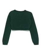 Cardigan crop per neonata Colorichiari verde con design lavorato a maglia - Rubino Kids