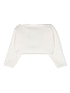 Cardigan crop per neonata La Stupenderia beige con applicazioni - Rubino Kids