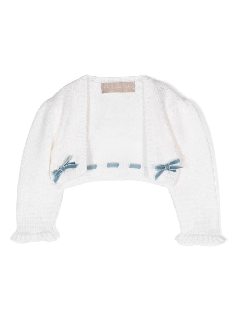 Cardigan crop per neonata La Stupenderia bianco con fiocco - Rubino Kids