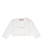 Cardigan doppiopetto per neonata La Stupenderia bianco con scollo quadrato - Rubino Kids