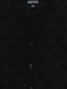 Cardigan Emporio Armani Kids nero con scollo a V - Rubino Kids