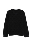 Cardigan Emporio Armani Kids nero con scollo a V - Rubino Kids