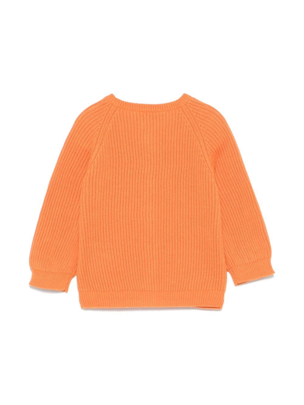 Cardigan Giusto per neonato Bonpoint arancione con girocollo - Rubino Kids