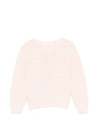 Cardigan Gole per neonata Molo rosa con texture traforata - Rubino Kids
