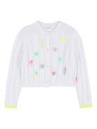 Cardigan per bambina Billieblush bianco con ricamo - Rubino Kids