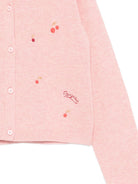 Cardigan per bambina Bonpoint rosa con ciliegie ricamate - Rubino Kids