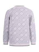 Cardigan per bambina Elisabetta Franchi La Mia Bambina bianco con motivo logo all - over - Rubino Kids