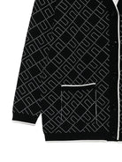 Cardigan per bambina Elisabetta Franchi La Mia Bambina nero con motivo logo all - over - Rubino Kids