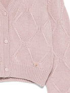 Cardigan per bambina Elisabetta Franchi La Mia Bambina rosa con motivo a rombi - Rubino Kids