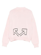 Cardigan per bambina Off - White Kids rosa con logo ricamato - Rubino Kids